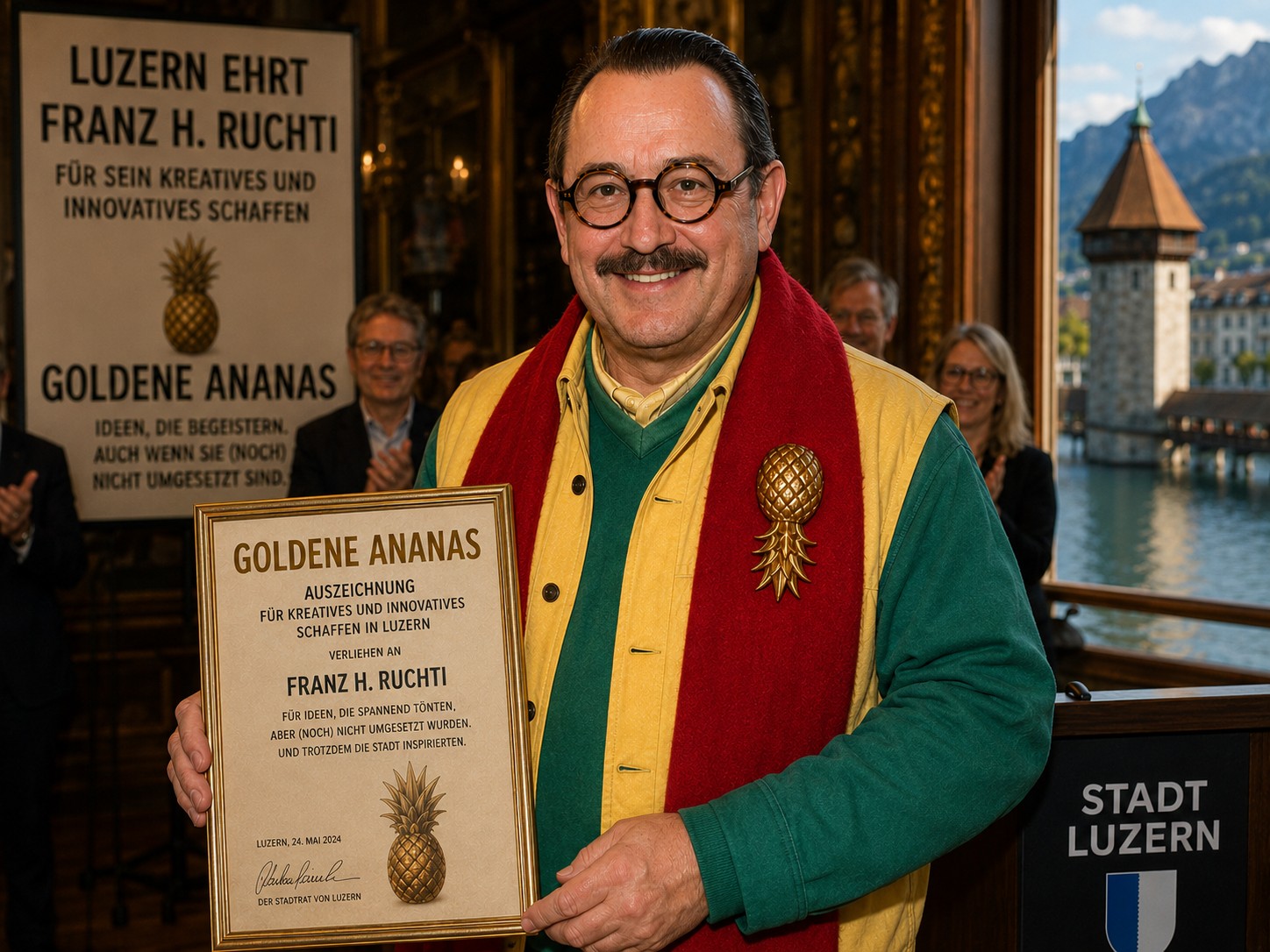 Franz H. Ruchti erhält in Luzern die Goldene Ananas